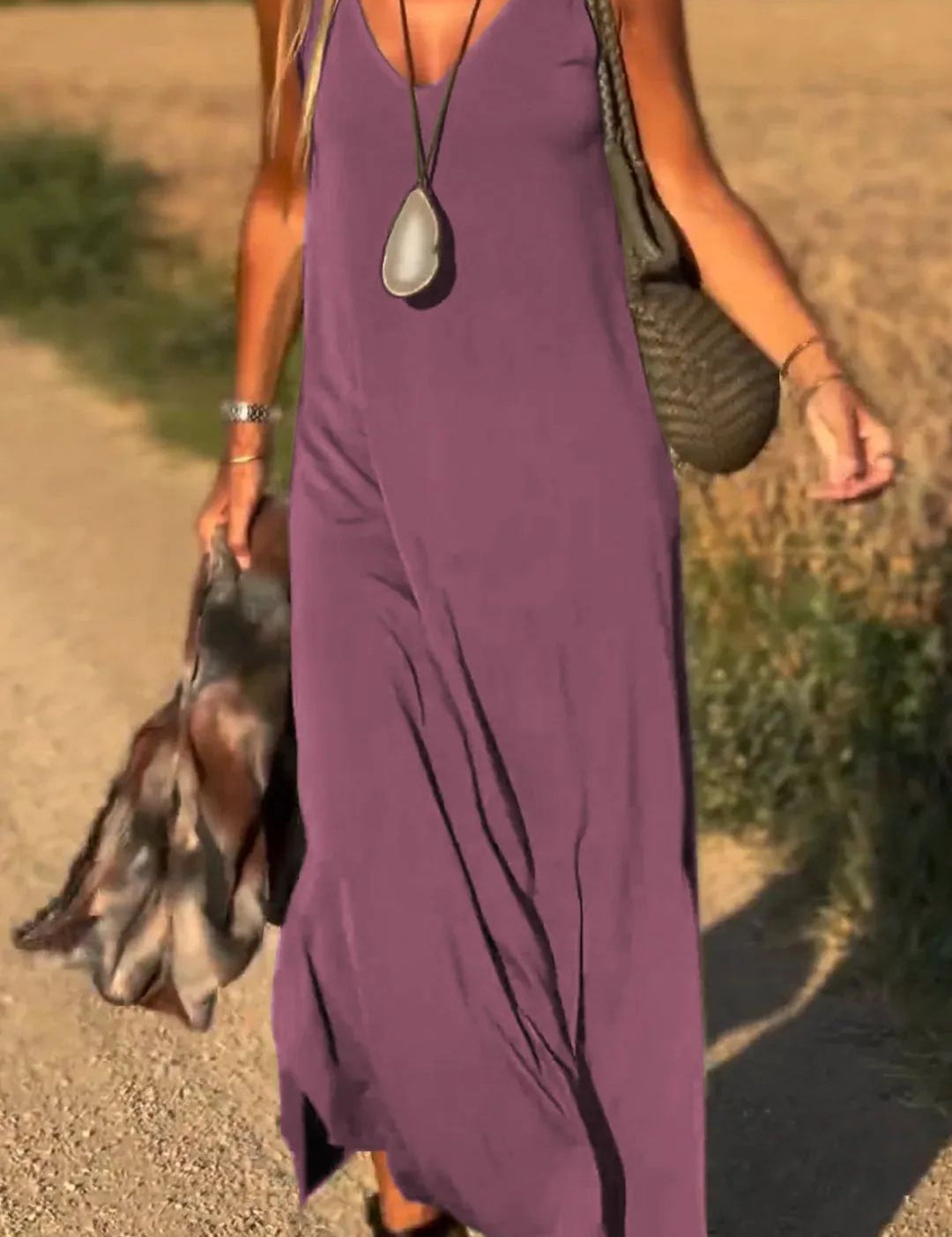 Maxi V-neck Strap Dress