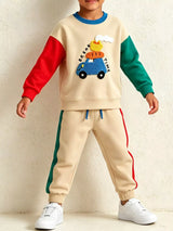 Children's Car Applique Sweatshirt and Jogger Set