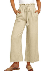 Lace-up Wide Leg Pants