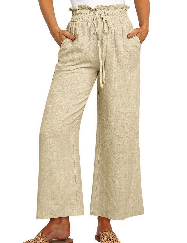 Lace-up Wide Leg Pants