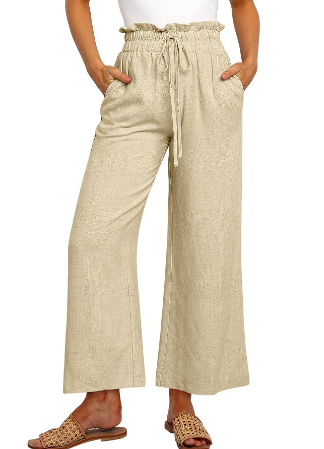 Lace-up Wide Leg Pants