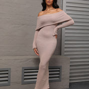 French-style One-shoulder Long Fitted Dress
