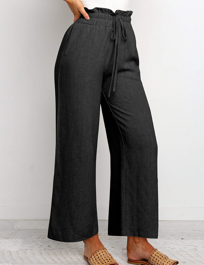 Lace-up Wide Leg Pants