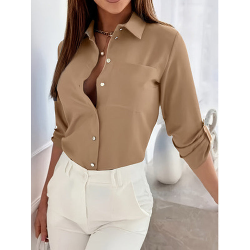 Button Down V Neck