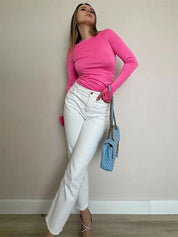 3D Floral Slim-Fit Long Sleeve T-Shirt | NCS