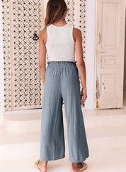Lace-up Wide Leg Pants
