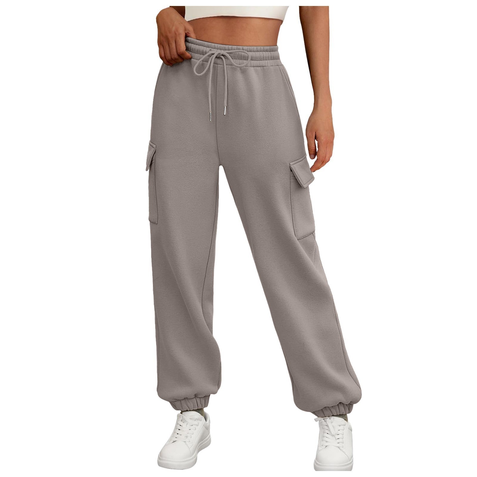 Fleece Lined Baggy Jogger Trousers With Pockets
