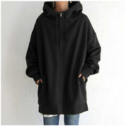 Oversized Loose Hooded CoatsWith Tie Collar