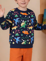 Children's Dinosaur Print Crew Neck Sweatshirt