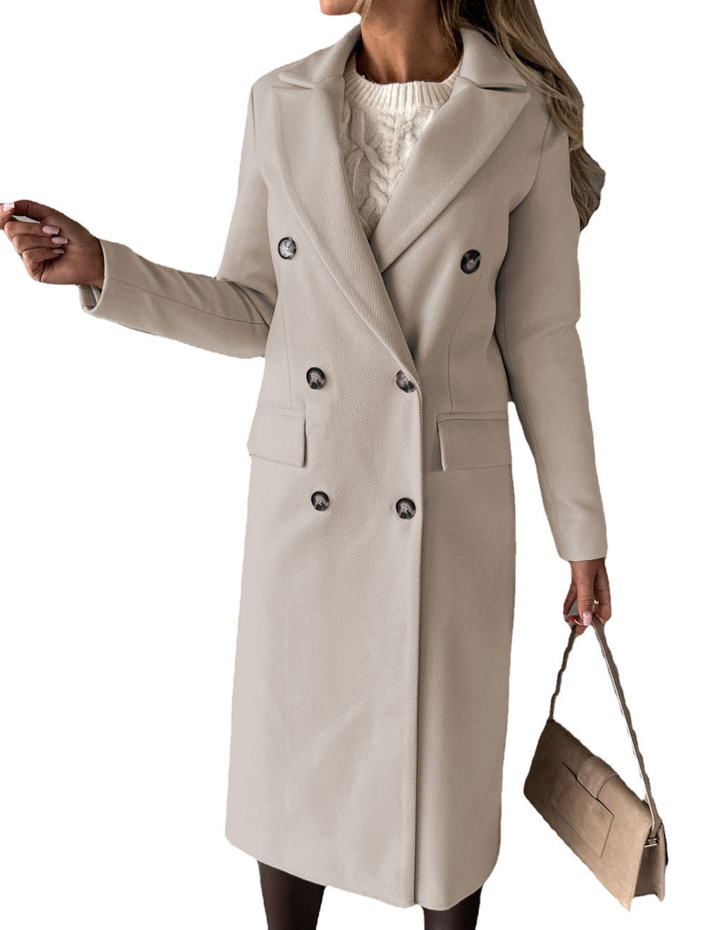 Double Breasted Lapel Coat