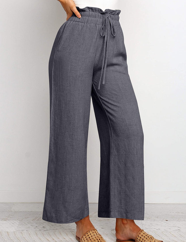 Lace-up Wide Leg Pants