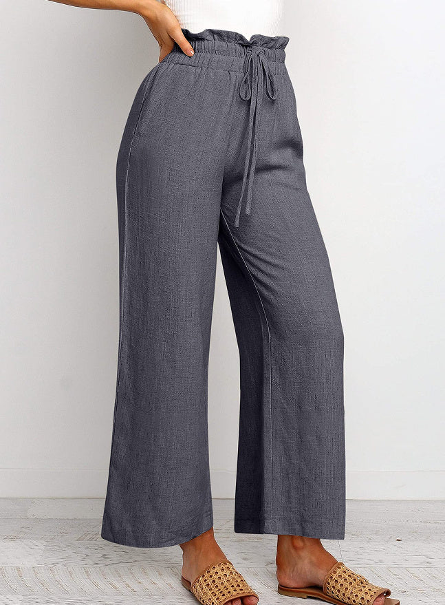 Lace-up Wide Leg Pants