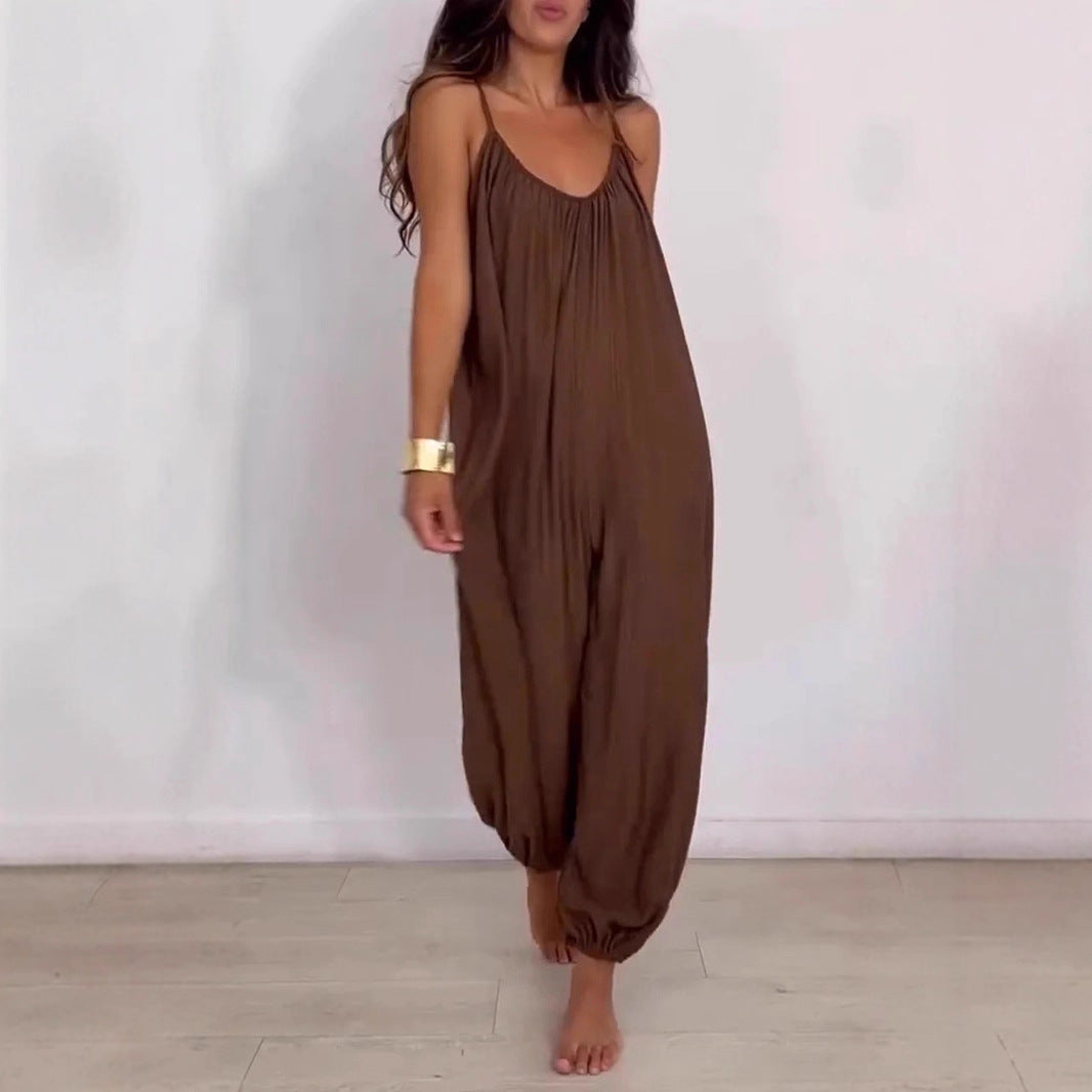 Loose Casual Hollow-out Camisole Jumpsuit