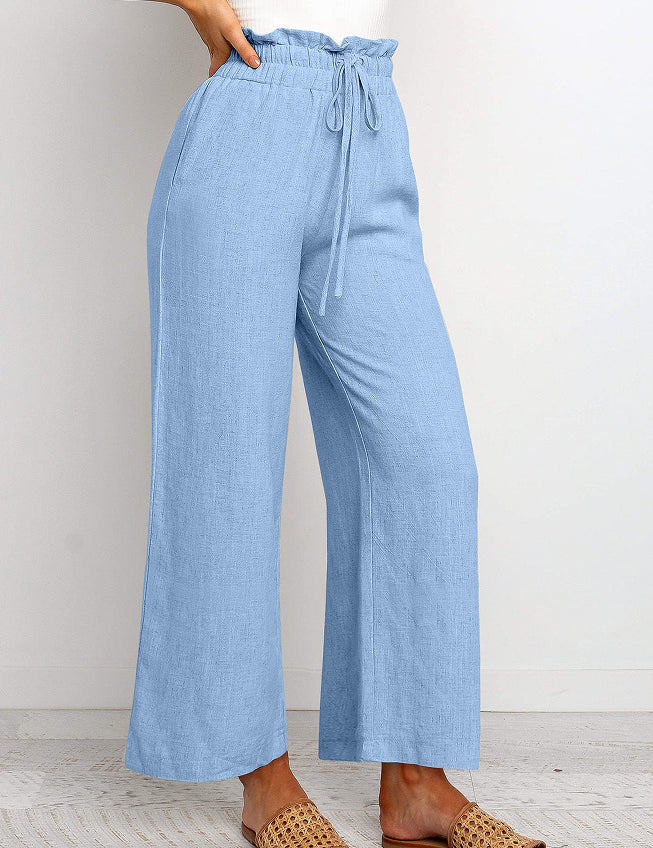 Lace-up Wide Leg Pants
