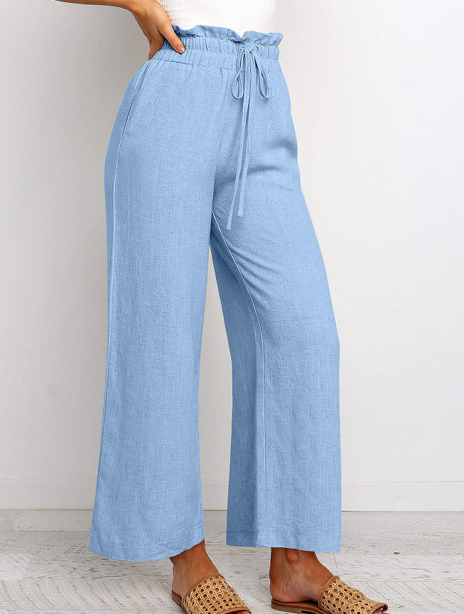 Lace-up Wide Leg Pants