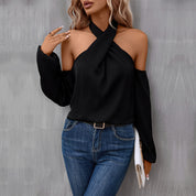 Off-The-Shoulder Long Sleeve Shirt