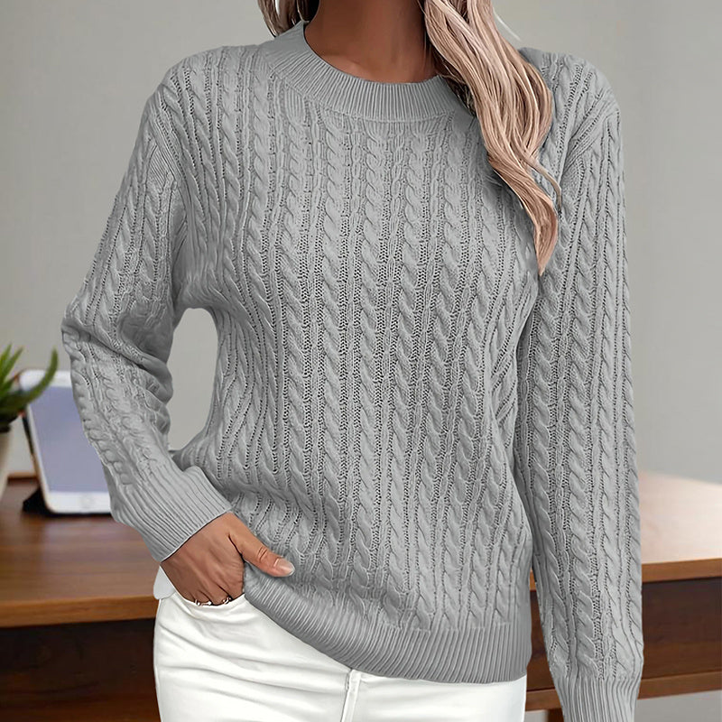 Textured Long Sleeve Crewneck