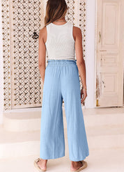 Lace-up Wide Leg Pants