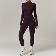 Zipper Long-sleeved Jumpsuit