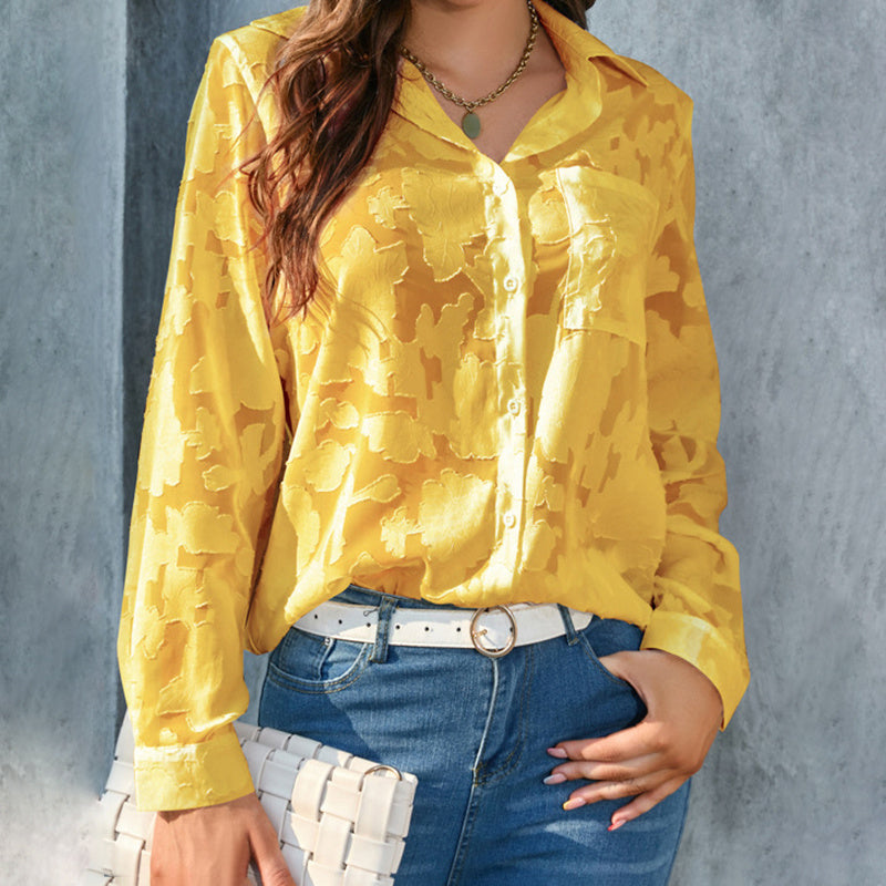 Women's Sheer Button Down Shirt