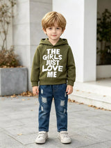 Children's Graphic Hoodie and Distressed Jeans Set