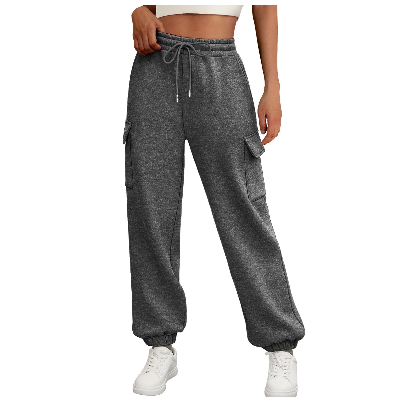 Fleece Lined Baggy Jogger Trousers With Pockets