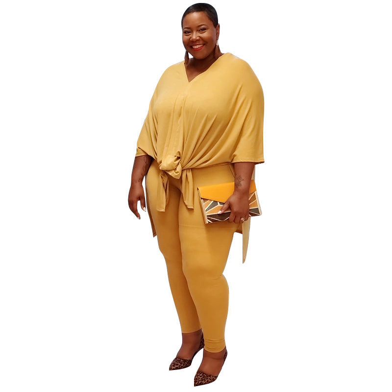 Solid Color Loose Casual set