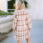 Long Sleeve Plaid Dress