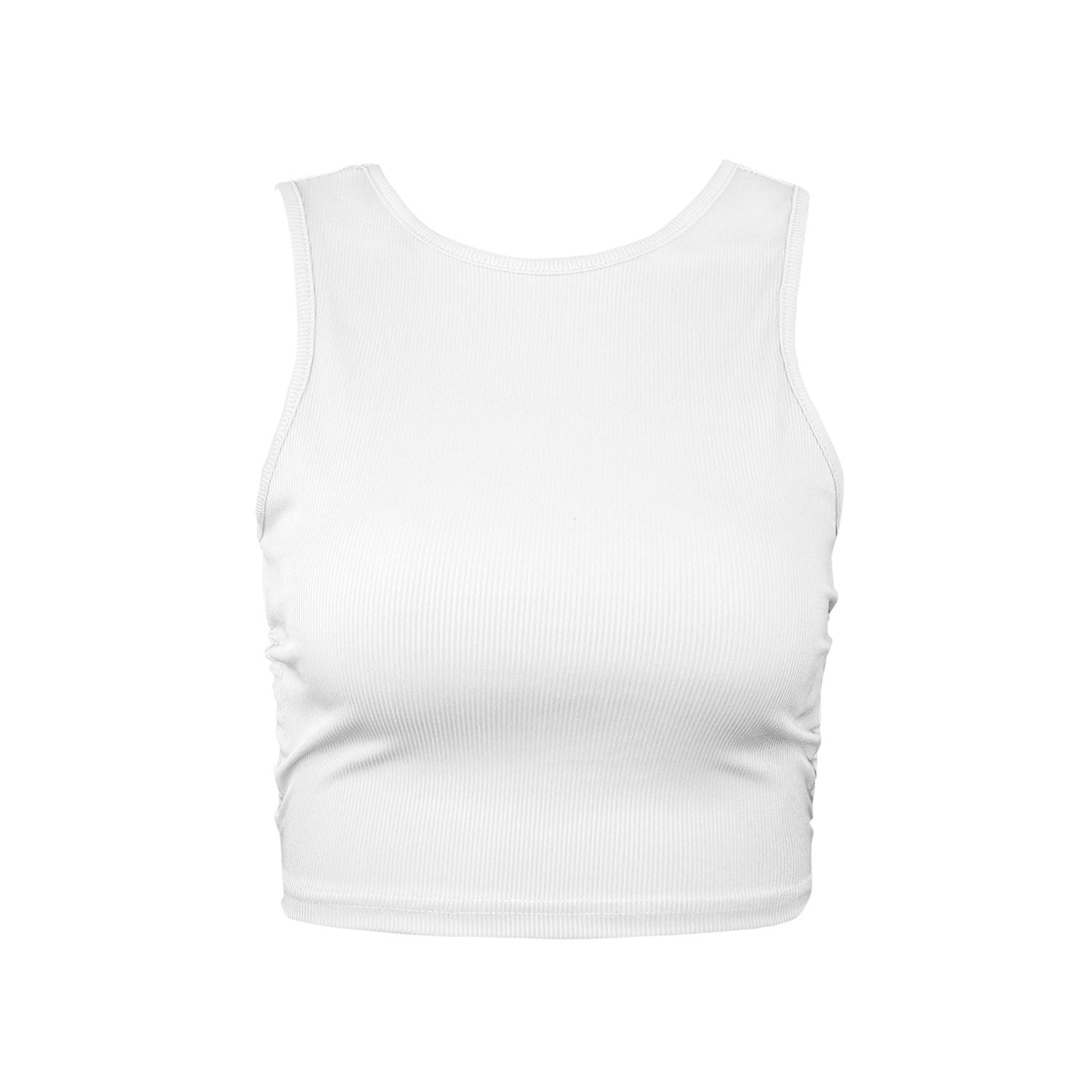 Drawstring Lace Cross Back Tank-top