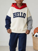 Children's Color-Block HELLO Graphic Hoodie