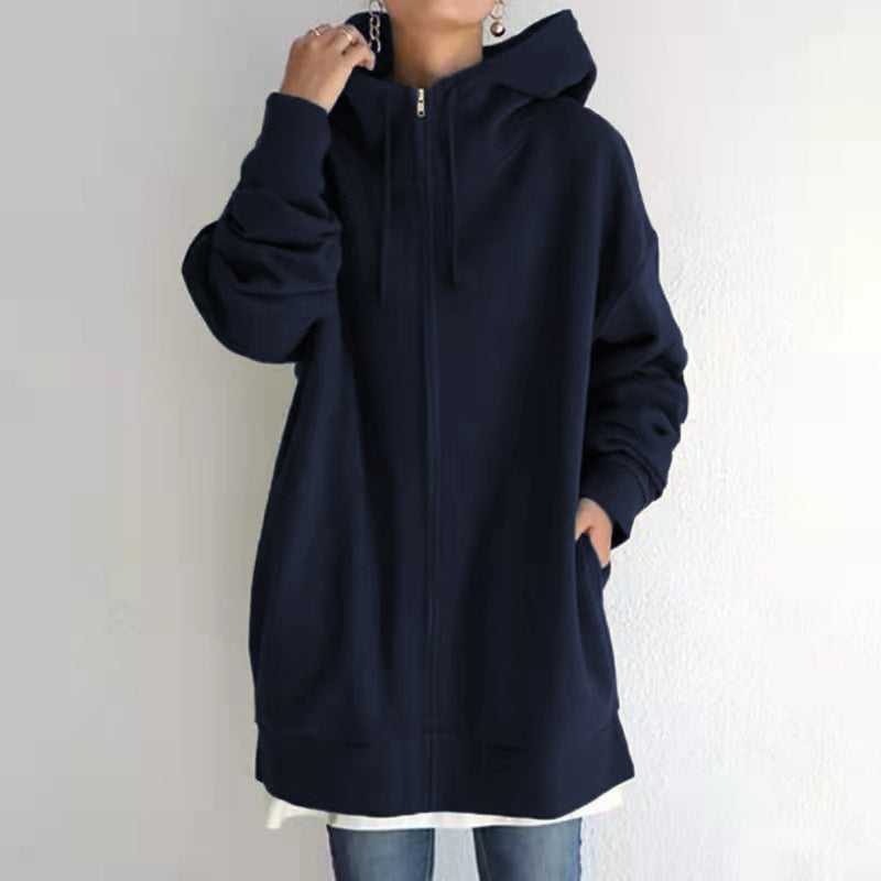 Oversized Loose Hooded CoatsWith Tie Collar