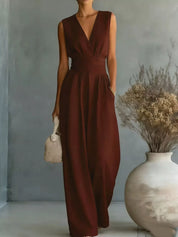 Full Size Sleeveless Wide Leg Jumpsuit Plus Size