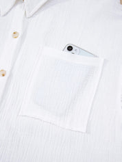 Lace Sleeve Button Down Shirt