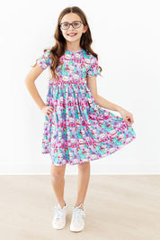 Time to Purr-ty S/S Pocket Twirl Dress