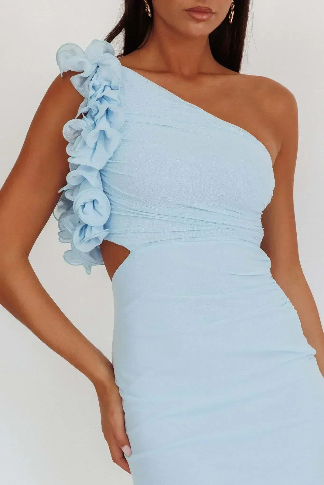 Elegant Slant Shoulder Dress