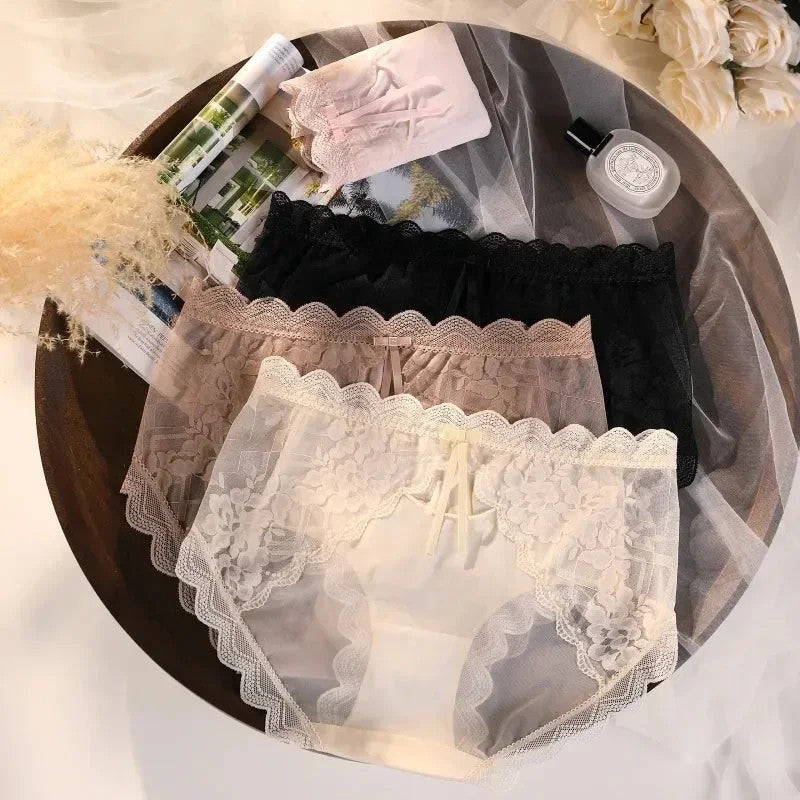 Women Lace Hollow Transparent Panties