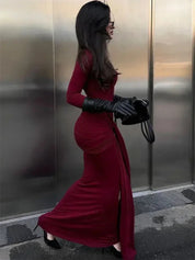 Tossy Pleated Maxi Bodycon Dress