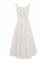 A-Line Silhouette Midi Sleeveless Dress