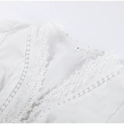 Lace Patchwork Hollow Out Long Lantern Sleeve Dress