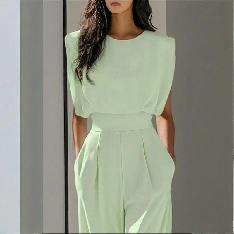 Women’s wide-leg short sleeve jumpsuit