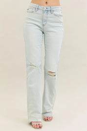 Judy Blue Full Size Destroy & Fray Hem Bootcut Jeans Plus Size