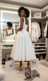 A-Line Silhouette Midi Sleeveless Dress