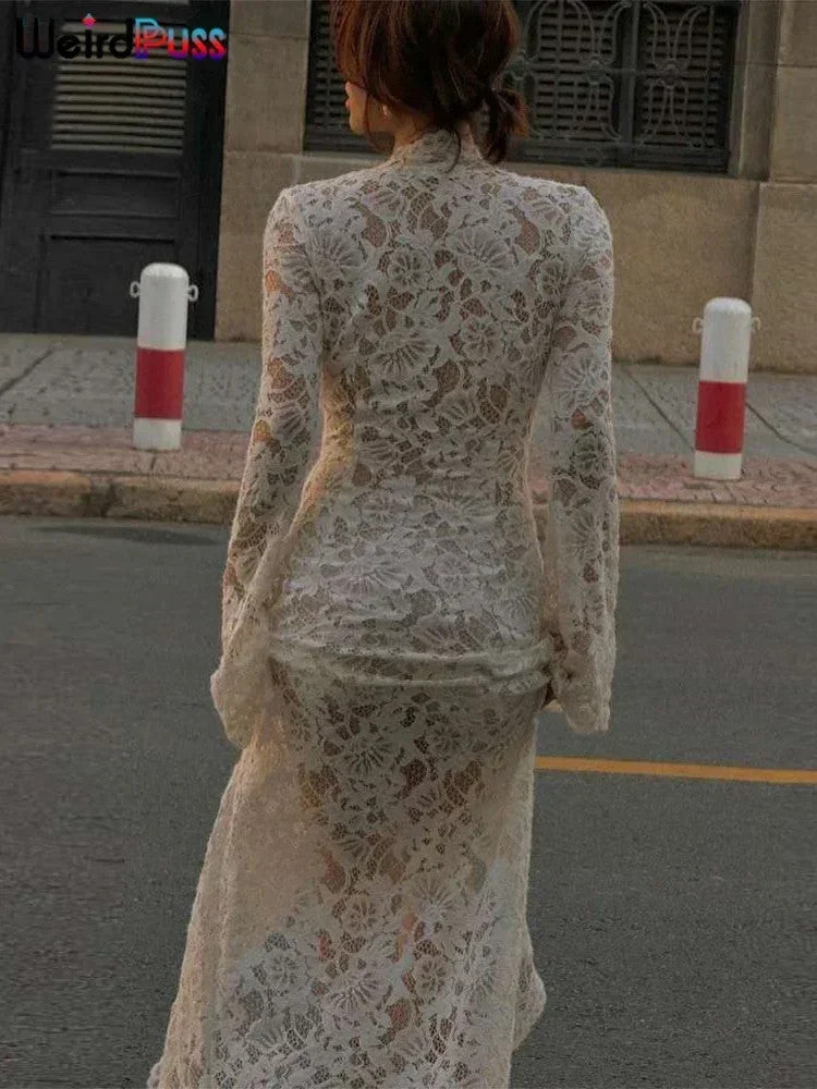 Weird Puss Embroidery Ruffles Dress