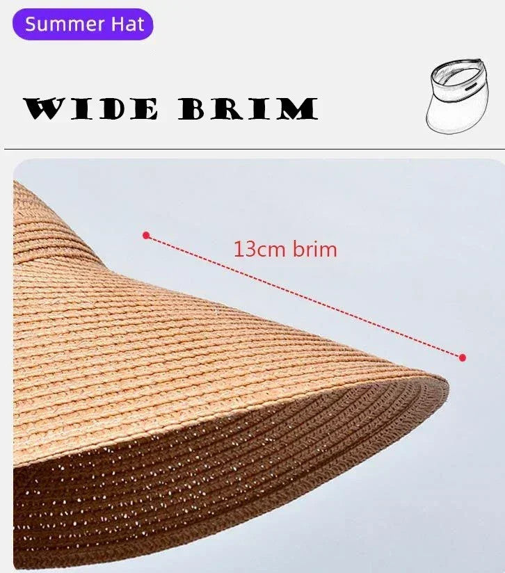 Empty Top Hat Big Brim Straw Hat