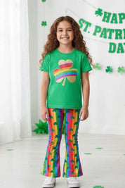 Girls’ Rainbow Shamrock St. Patrick’s Day Outfit