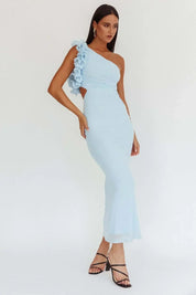 Elegant Slant Shoulder Dress