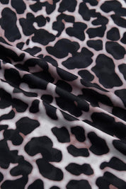Leopard Print Sheer Mesh Short Sleeve Top