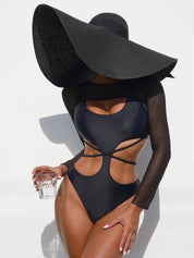 Women One Piece Blouse Bikini One Piece Tied Swimsuit Sexy Swimsuit