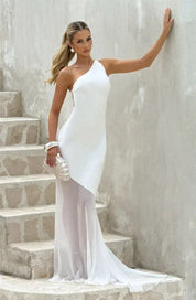 Mozision One Shoulder Backless Maxi Dress