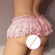 Ruffle Trim Lace Lingerie Briefs Lolita Pink White Black